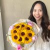 Yellow Sunflower Pink Rose Soap Flower - Image 2
